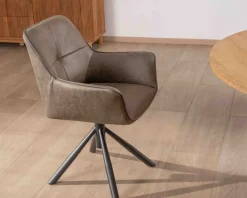 Hot Lot de 2 chaises avec accoudoirs sur pied rotatif 