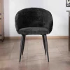 Clearance Lot de 2 chaises contemporaines et enveloppantes en tissu noir "Kandy" Chaise
