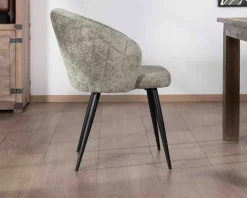 Online Lot de 2 chaises contemporaines et enveloppantes en tissu bouclé vert "Kandy" Chaise