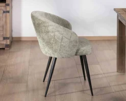 Online Lot de 2 chaises contemporaines et enveloppantes en tissu bouclé vert "Kandy" Chaise