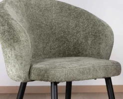 Online Lot de 2 chaises contemporaines et enveloppantes en tissu bouclé vert