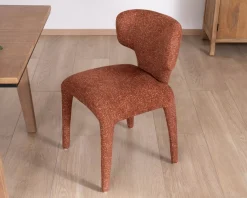Outlet Lot de 2 chaises contemporaines avec habillage intégral en tissu terracotta “Milano” Chaise