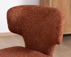 Outlet Lot de 2 chaises contemporaines avec habillage intégral en tissu terracotta “Milano” Chaise