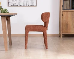 Outlet Lot de 2 chaises contemporaines avec habillage intégral en tissu terracotta “Milano” Chaise