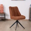 Best Lot de 2 chaises contemporaines en tissu terracotta "Webber" pied pivotant noir Chaise