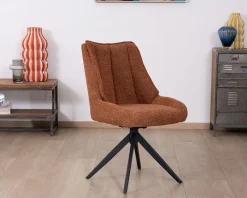 Best Lot de 2 chaises contemporaines en tissu terracotta "Webber" pied pivotant noir Chaise