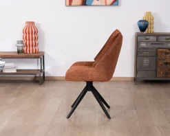 Best Lot de 2 chaises contemporaines en tissu terracotta "Webber" pied pivotant noir Chaise