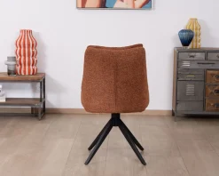 Best Lot de 2 chaises contemporaines en tissu terracotta 