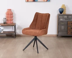 Best Lot de 2 chaises contemporaines en tissu terracotta 