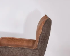 New Lot de 2 chaises de bar bi-matière cognac et marron