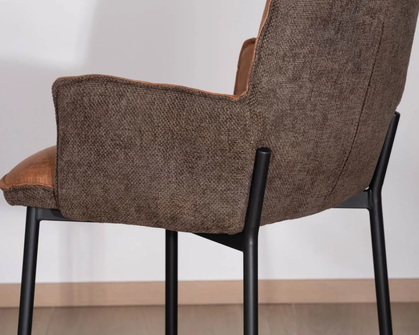 New Lot de 2 chaises de bar bi-matière cognac et marron "Lokka" esprit rétro Chaise De Bar