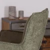 Lot de 2 chaises de bar bi-matière vert et pieds en métal noir "Lokka" effet cuir vieilli esprit rétro Chaise De Bar