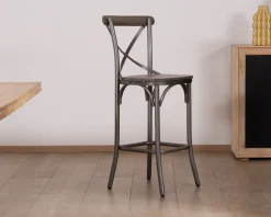Hot Lot de 2 chaises de bar gris foncé 