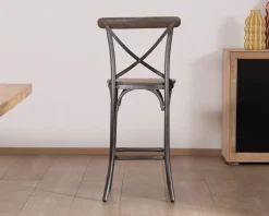 Hot Lot de 2 chaises de bar gris foncé 