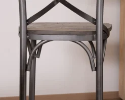 Hot Lot de 2 chaises de bar gris foncé 