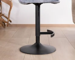 Discount Lot de 2 chaises de bar matelassées réglables en hauteur "Topley" tissu gris bleuté Chaise De Bar