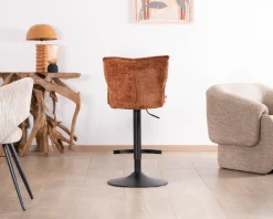 Hot Lot de 2 chaises de bar matelassées réglables en hauteur "Topley" coloris terracotta Chaise De Bar
