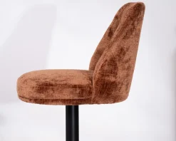 Best Lot de 2 chaises de bar pivotantes en velours ras terracotta avec dossier haut 
