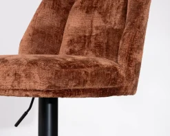 Best Lot de 2 chaises de bar pivotantes en velours ras terracotta avec dossier haut 