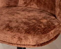 Best Lot de 2 chaises de bar pivotantes en velours ras terracotta avec dossier haut 