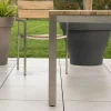 New Lot de 4 chaises de jardin empilables en teck et acier inoxydable "Melta" Chaise