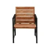 Clearance Lot de 2 chaises de jardin en bois et métal "Gardénia" Fauteuil De Jardin