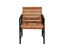 Clearance Lot de 2 chaises de jardin en bois et métal "Gardénia" Fauteuil De Jardin