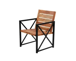 Clearance Lot de 2 chaises de jardin en bois et métal 