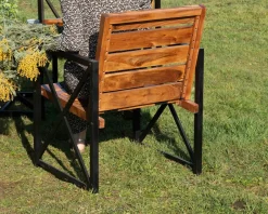 Clearance Lot de 2 chaises de jardin en bois et métal 