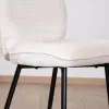 Online Lot de 2 chaises de repas confort style scandinave "Kinsac" en tissu bouclette blanc Chaise