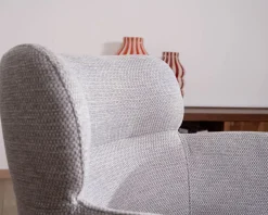 Online Lot de 2 chaises de repas contemporaines "Riméno" en tissu gris et pieds en métal Chaise