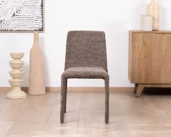 Online Lot de 4 chaises de repas contemporaines en tissu cacao tramé “Otto” revêtement intégral et lignes épurées Chaise