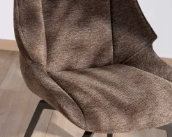 Sale Lot de 2 chaises de repas couleur chocolat et pieds métal design