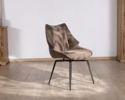 Sale Lot de 2 chaises de repas couleur chocolat et pieds métal design