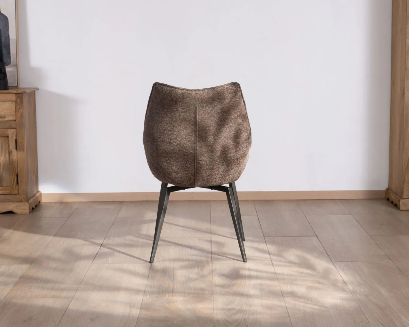 Sale Lot de 2 chaises de repas couleur chocolat et pieds métal design "Niko" Chaise