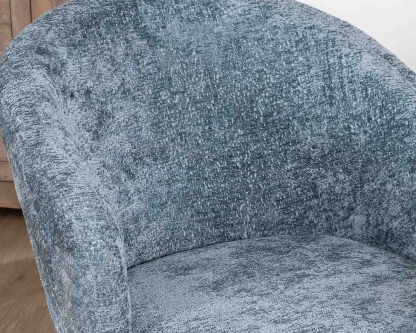 Lot de 2 chaises de repas design en tissu bleu et pieds métal noirs "Kandy" Chaise