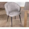 Hot Lot de 2 chaises de repas design en tissu gris clair et pieds métal noirs "Kandy" Chaise