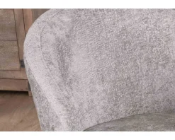 Hot Lot de 2 chaises de repas design en tissu gris clair et pieds métal noirs