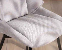 Online Lot de 2 chaises de repas design et enveloppantes en tissu gris clair 