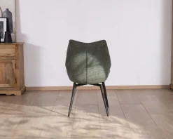Online Lot de 2 chaises de repas design et enveloppantes "Niko" tissu vert kaki Chaise