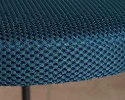 Outlet Lot de 2 chaises de repas design minimaliste en tissu bleu et pieds métal
