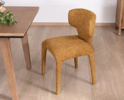 Best Lot de 2 chaises de repas design “Milano” revêtement intégral tissu jaune moutarde Chaise