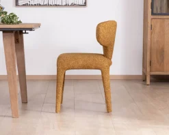 Best Lot de 2 chaises de repas design “Milano” revêtement intégral tissu jaune moutarde Chaise
