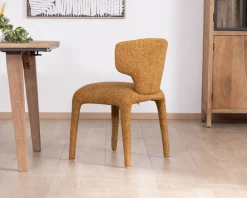 Best Lot de 2 chaises de repas design “Milano” revêtement intégral tissu jaune moutarde Chaise