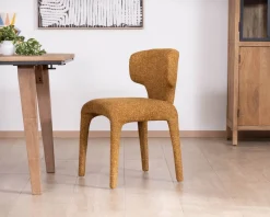 Best Lot de 2 chaises de repas design “Milano” revêtement intégral tissu jaune moutarde Chaise