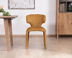 Best Lot de 2 chaises de repas design “Milano” revêtement intégral tissu jaune moutarde Chaise