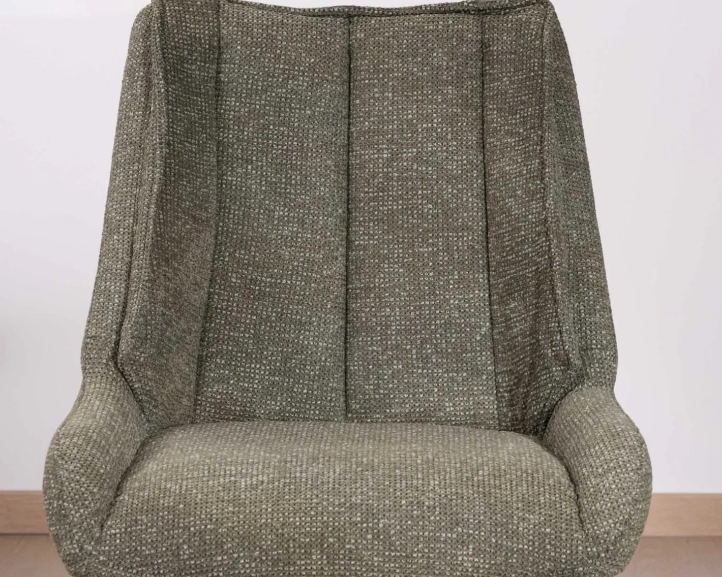 New Lot de 2 chaises de repas design contemporain en tissu vert "Webber" pied pivotant en métal noir Chaise