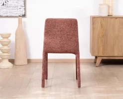 Online Lot de 4 chaises de repas empilables avec habillage intégral "Otto" en tissu tramé rouge Chaise