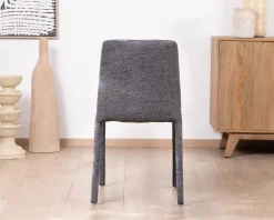 Discount Lot de 4 chaises de repas empilables en tissu gris graphite texturé “Otto” Chaise