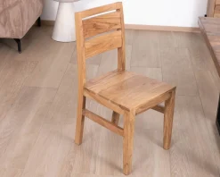 New Lot de 2 chaises de repas en acacia massif "Conoa" Chaise